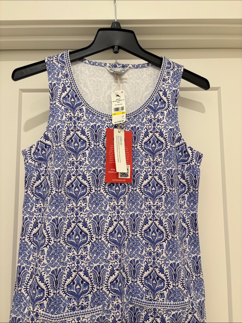 NWT [Tommy Bahama] Darcy Noble Pineapple Sleeveless Front Pockets Dress Womens M - Picture 6 of 13